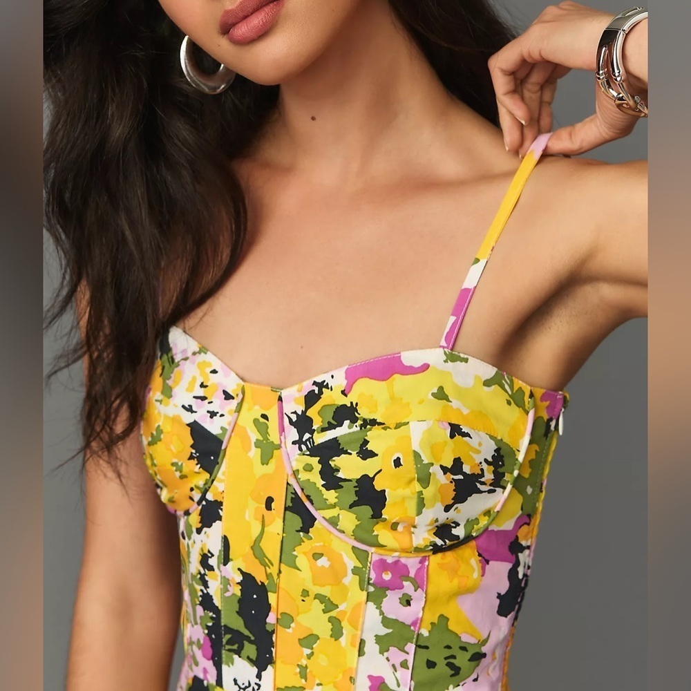NWT S/W/F Printed Corset Maxi Dress - Picture 4 of 4